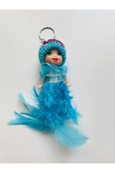 GALATA GIFT Ornament drăguț pentru geantă cu blană de 13 cm - Breloc cu păpușă
