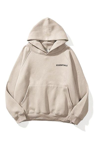 Altamira Φούτερ με κουκούλα Unisex Beige Essential Printed Oversize