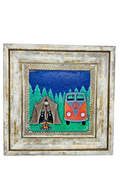 GALATA GIFT Χειροποίητος Πίνακας 18*18cm, Πέτρινος Πίνακας και Τοίχος 10*10cm