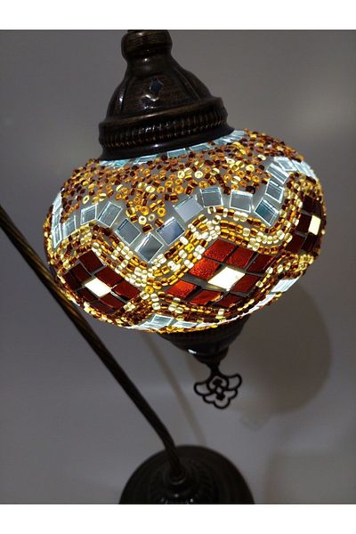 GALATA GIFT No: Three 18cm - Mosaic Lampshade and Walking Stick Table Lamp