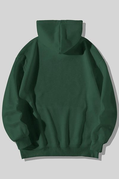 Altamira Unisex Green Happiest Printed Oversize Hooded Sweatshirt
