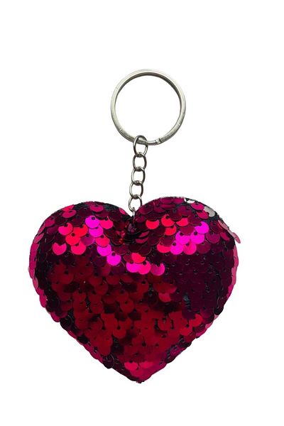 GALATA GIFT 13 cm Heart Sequin and Keychain Wool Bag Accessory