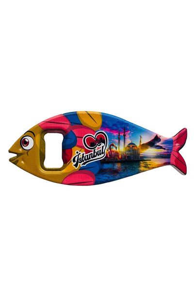 GALATA GIFT Bottle Opener Magnet, Istanbul Themed Fish Shaped Magnet Bottle Opener