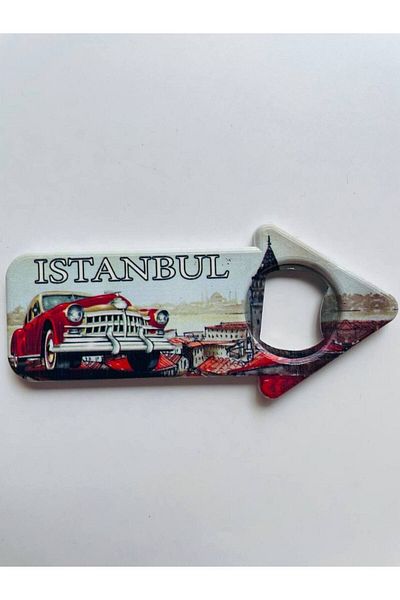 GALATA GIFT În formă de săgeată, deschizător de sticle cu tematică Istanbul, magnet pentru deschidere