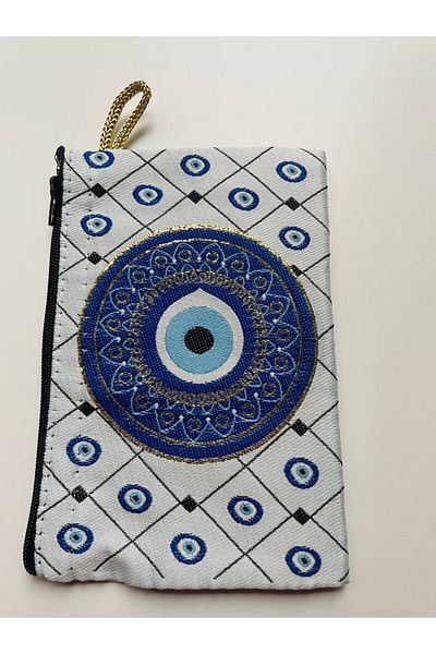 GALATA GIFT Portofel de damă cu ochi rău, fermoar elegant de mărime medie, portofel căptușit