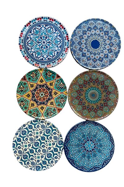 GALATA GIFT 6-Piece Coaster, Coaster, 6 Pieces Traditional Rug Patterned Cork...
