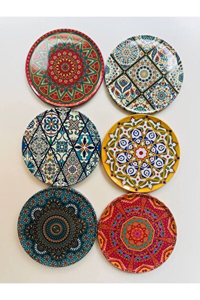 GALATA GIFT 6-Piece Coaster, Coaster, 6 Pieces Traditional Rug Patterned Cork...