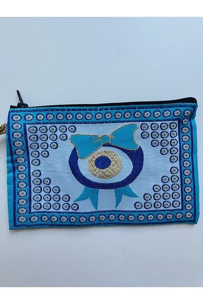 GALATA GIFT Portofel de damă cu ochi rău, fermoar elegant de mărime medie, portofel căptușit
