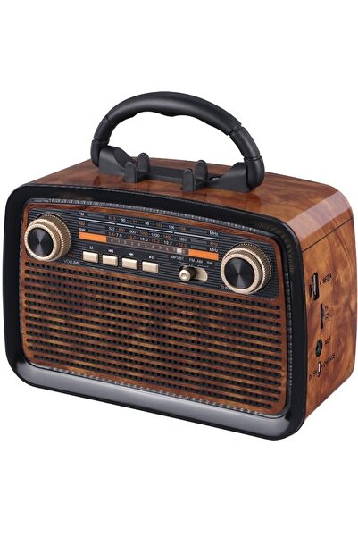 JUNGLEE Bluetooth Hoparlör Nostaljik Radyo Fenerli Şarjlı Speaker Sd kart Usb...