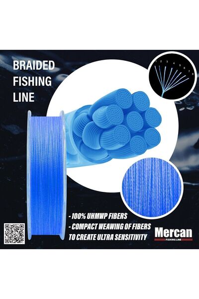 Mercan Pe Braid Platinum X8 Blue String 150m Reel Fishing Line