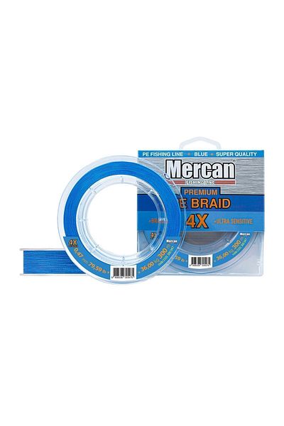 Mercan Premium X4 Pe Braid Blue Color Rope 300m Spool Line