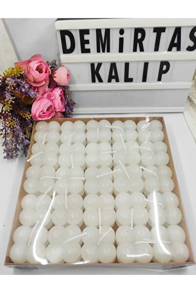 DEMİRTAŞ KALIP 25 Adet Beyaz Kokulu Mum, Düğün, Nişan, Mevlüt Süsü İçin Şık Set