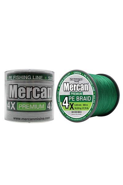MERCAN MİSİNA Mercan Pe Knit Premium 4x Snur 500 M Linie verde