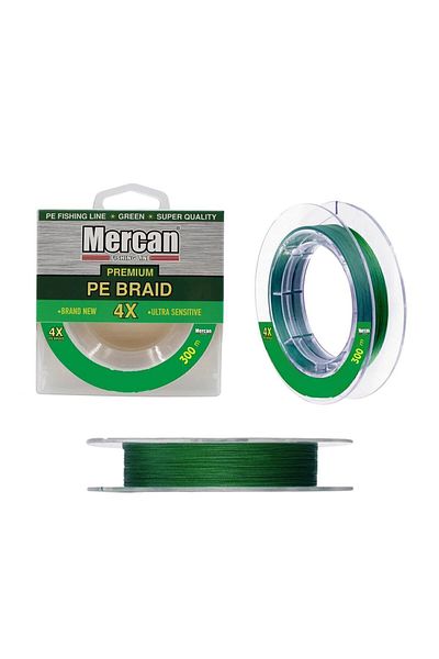 MERCAN MİSİNA Mercan Premium Pe 4x Braid Ip 300 M Green Spool Fish Tape