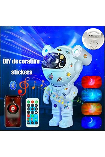 JUNGLEE Astronot Starry Projector Galaksi Gece Lambası Yıldız Samanyolu Işıklandırma