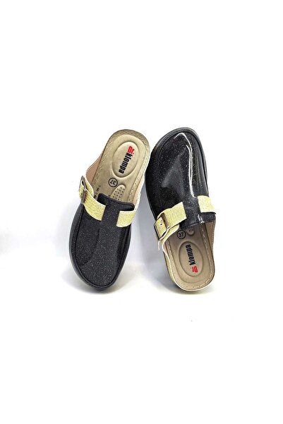 DR KLOMPA Γυναικεία Sabo - Μαύρο χρυσό - Κομψή δομή με υποστήριξη άνεσης, μαλακή σόλα, κατάλληλη για καθημερινή χρήση