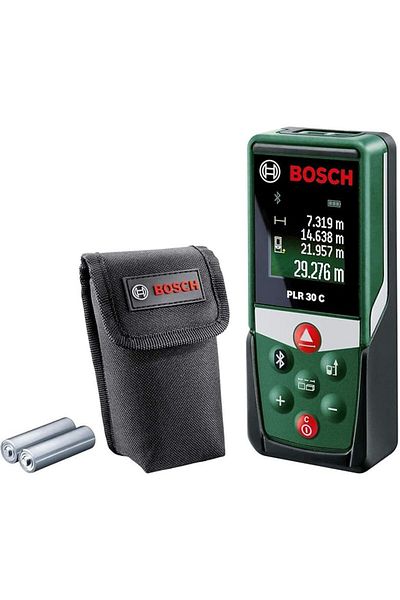Bosch PLR 30 C DIY Digital Rangefinder with Bluetooth connectivity enables easy transfer data to gadges