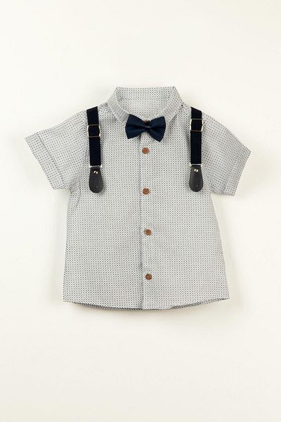 LULU Kids Meltem Boy's Summer Clothes Set - Set of 4 with Bow Tie and Slopet
