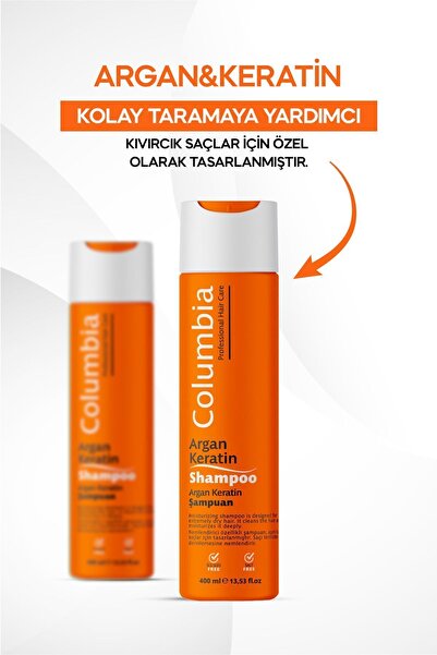 Columbia Beauty Columbia Argan & Keratin Kolay Taramaya Yardımcı Şampuan 400 ml