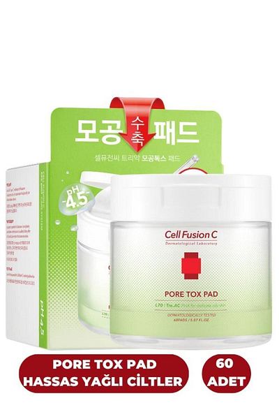 Cell Fusion C 60 Pieces Pore Tox Pad - Firming Care Pad for Pores and All Skin Types
