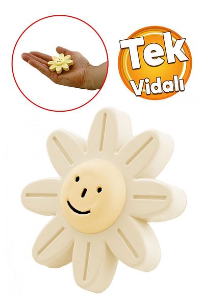 Badem10 Plastic Daisy Rose Lucky Moonstone Crem Mobilier Camera Copiilor Mâner Dulap Mâner Sertar Mâner