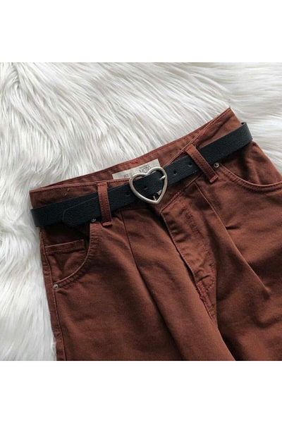 Kemerix Women's Belt with Heart Buckle