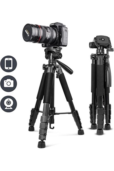 Enshall Profesyonel 175 Cm Tripod Dslr Fotoğraf Makinesi Uyumlu Trıpod