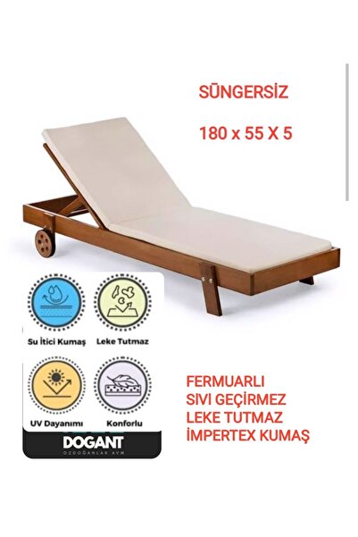 teknotrust Bej Şezlong Minderi Kılıfı - Krem (SÜNGERSİZ) Plastik