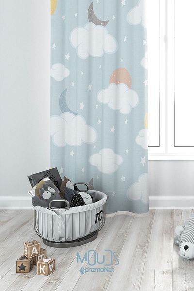 Moud's Suede Digital Printed Extra String - Moon and Cloud Pattern, Single Wing