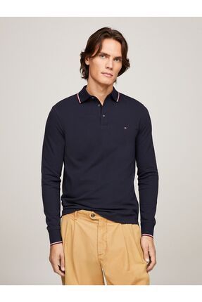 Tommy Hilfiger Erkek Marka Logolu Organik Pamuklu Polo Yakal Uzun Kollu Gunluk Kullan ma Uygun k Gorunumlu Laciv Fiyat Yorumlar Trendyol