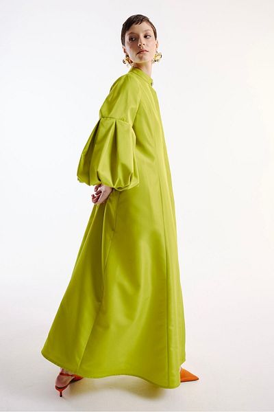 Nuum Design Pleat Sleeve Detailed Taffeta Dress