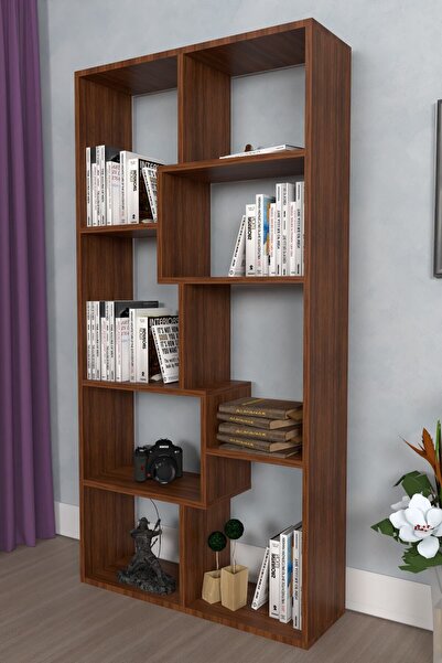 Moonlife Ersinan Zebra Dekoratif Kitaplık Ceviz