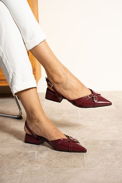 Pazzyonez Sofia Women's Classic Heeled Shoes - Belt Detail and Ankle Strap