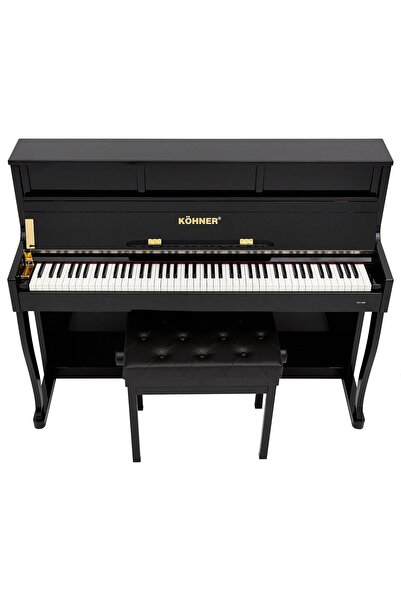 KÖHNER SLP-980 BK Dijital Duvar Piyano (88 Tuşlu, Tuş Hassasiyetli, Kapaklı) - Kulaklık Ve Tabure Hediyeli