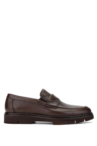 Tamer Tanca Men's Brown Genuine Leather Loafer Shoes