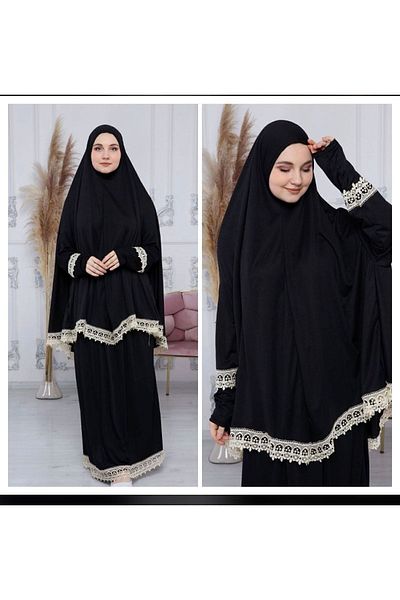 Kutay Collection Διπλό Κομμάτι Εποχιακό Hijab Κεντημένο Γυναικείο Φόρεμα Προσευχής - Ρούχα που δεν ιδρώνουν