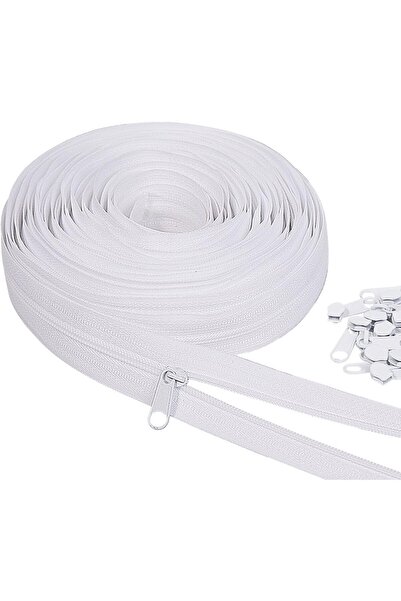 Simline Fermoar alb de 5 metri + 5 cursori pentru capete