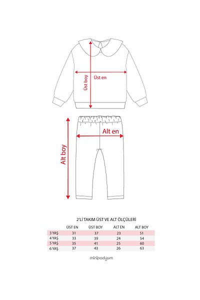 Minipodyum Embroidery Collar Brushed Camisole Girl's Top and Bottom Set with Double Leggings