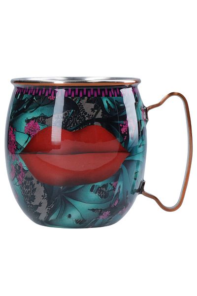 MIKASA Sarah Arnett Mksamulelip - 450ml Stainless Steel Moscow Mule Mug and Lips