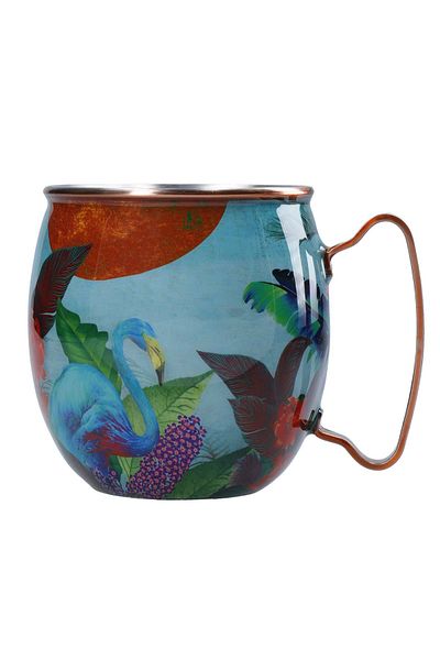 MIKASA Sarah Arnett Mksamuleflam - Stainless Steel 450ml Moscow Mule Kupu Flamingo