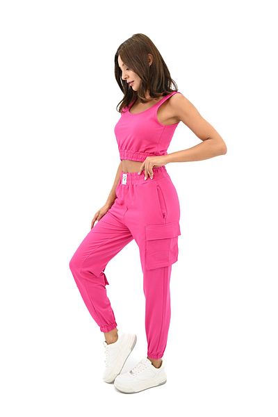 Koza Butik Σετ Crop Μπλούζα και Φούτερ με λουράκι - Λεπτομερές 3715-23