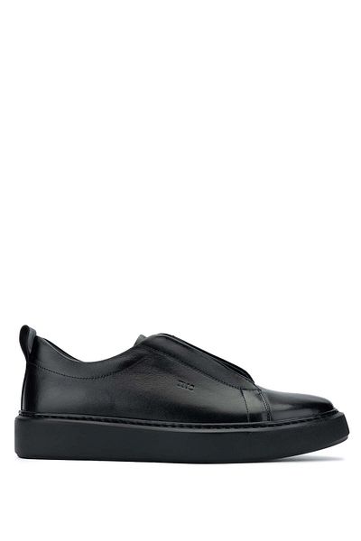 Tamer Tanca Genuine Leather Black Men's Loafer Shoes