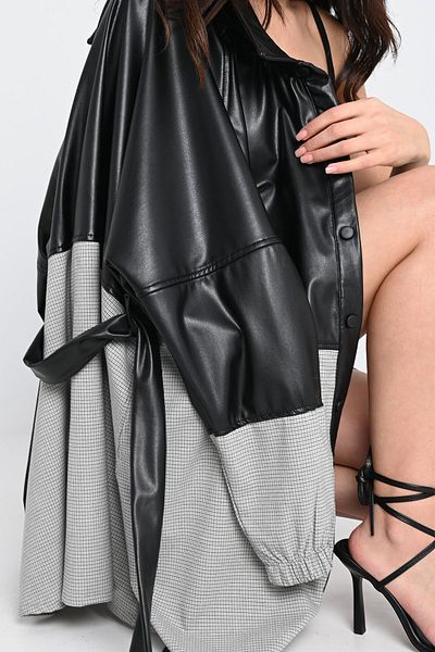 Koza Butik Scuba Leather Women's Tunic - Digital Print, 1656-24 Model