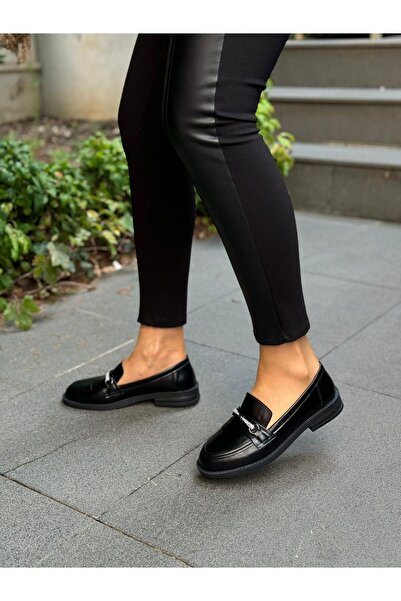 DİVA Diva Siyah Cilt Taşlı Günlük Kadın Ayakkabı