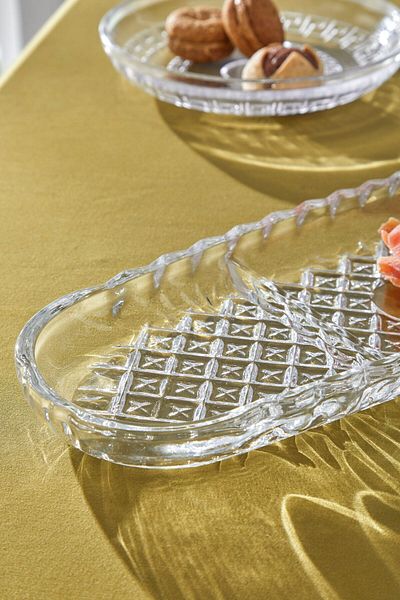 Glamis Selen Concept Cemre Model 3 Compartment Handmade Glass Boat Plate