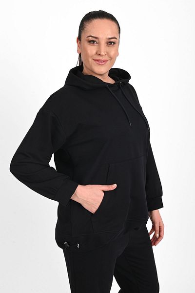 Koza Butik Set de trening pentru damă, cu glugă, mărime mare 3658-23