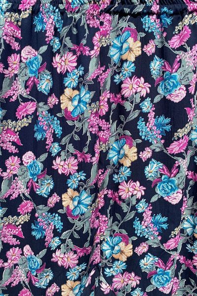 sinankardeşler Viscose Patterned Large Size Women's Shalwar - Elastic Pockets