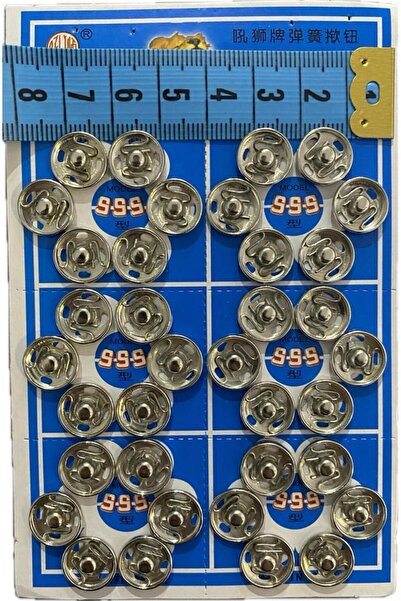 Simline Ασημί χρώμα Dikme Çıt Çıt # 2 (12 χιλιοστά) 6 τεμάχια