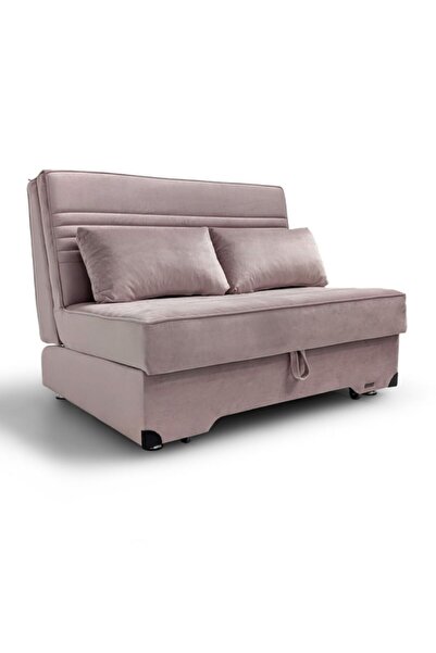 Vipa Home Madrid 120lik İkili Yataklı Fonksiyonel Kanepe-Pudra Pembesi
