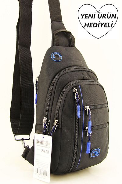 SEVENTEEN 3473 Unisex Blue Black Cross Body Bag - Small Gift Bag